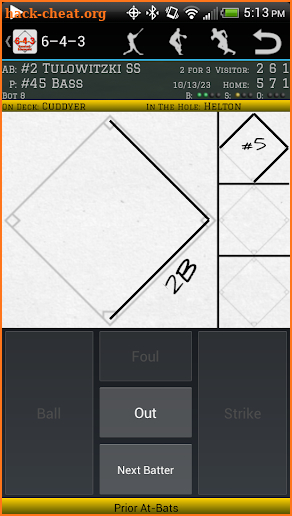 6-4-3 Baseball Scorecard screenshot