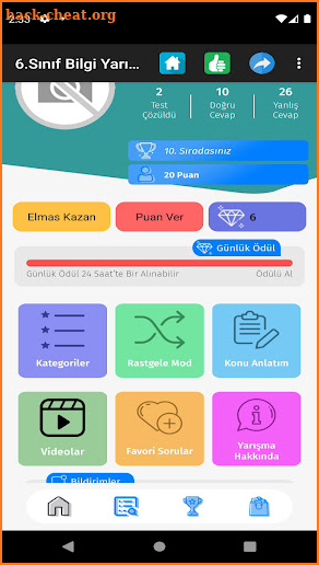 6. Sınıf Tüm Dersler Test Çöz screenshot