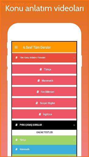 6. Sınıf Tüm Dersler Test Konu Anlatım screenshot