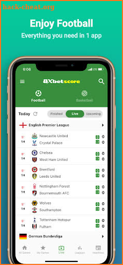 8Xbetscore - Live football screenshot