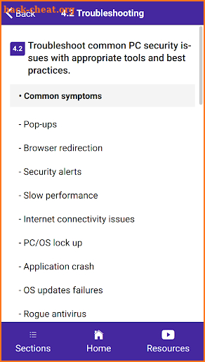 A+ 220-902 Exam Objectives screenshot