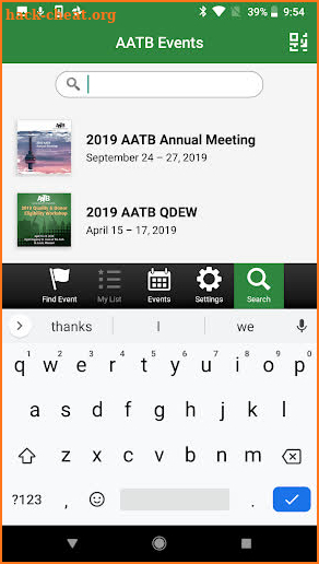 AATB Events screenshot