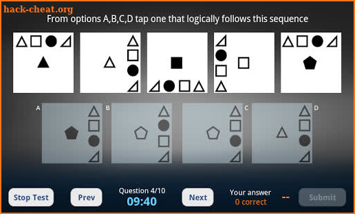 Abstract Reasoning Test screenshot