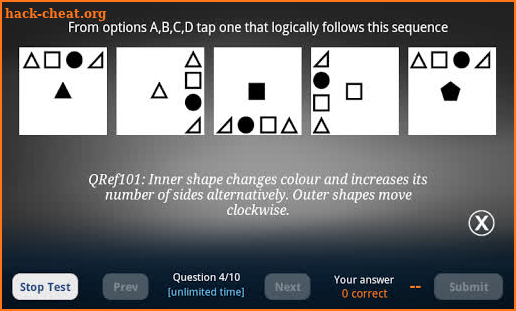 Abstract Reasoning Test screenshot