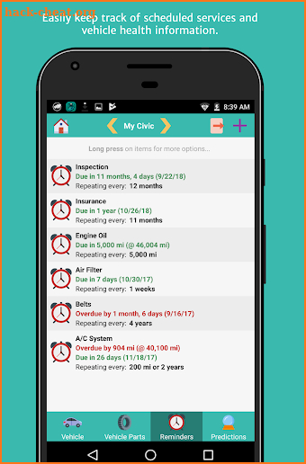 aCar - Car Management, Mileage screenshot