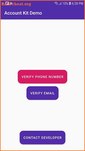 Account Kit Verify Phone / Email Demo screenshot