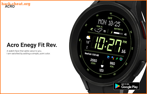 ACRO Enegy Fit Rev watchface screenshot