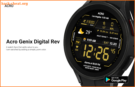 ACRO Genix Digi Rev watchface screenshot