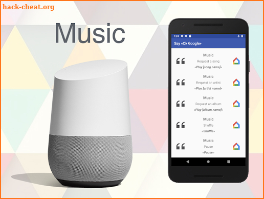 Actions list for Google Home (Google Home mini) screenshot