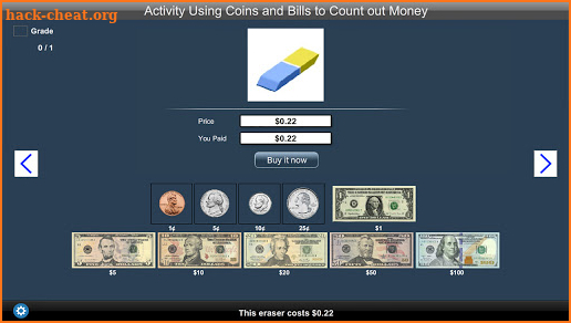 Activity Using Coins and Bills (US$) screenshot