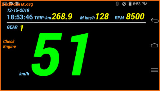 ADD-111R (OBD2 digital dashboard for Lotus Elise) screenshot