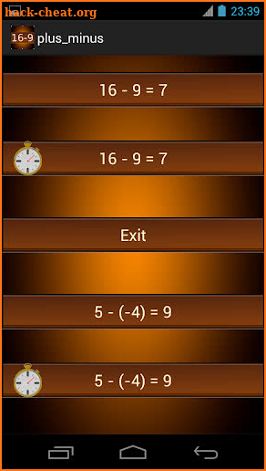 Addition and Subtraction screenshot