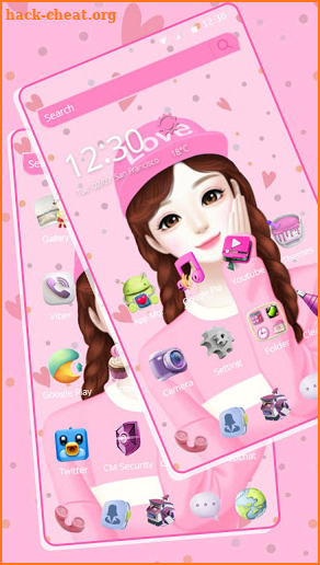 Adorable Cartoon Girl Theme👧 screenshot