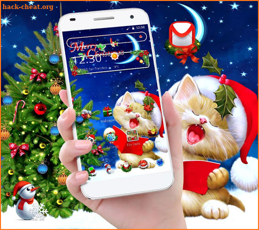 Adorable Christmas Cat Theme screenshot