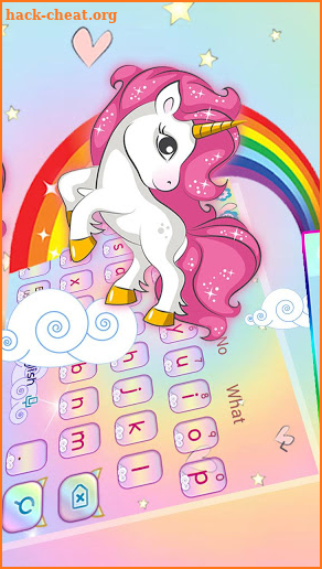 Adorable Girly Unicorn Keyboard Theme🦄 screenshot