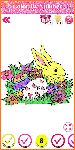 Adult Easter Eggs Glitter Color By Number Free screenshot