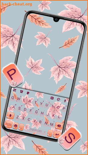 Aesthetic Maple Leaf Keyboard Background screenshot