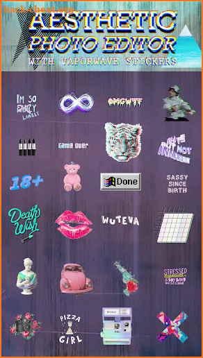 Aesthetic Photo Editor With Vaporwave Stickers 🍄 screenshot