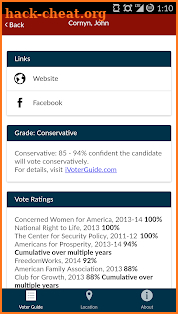 AFA Action Voter Guide screenshot