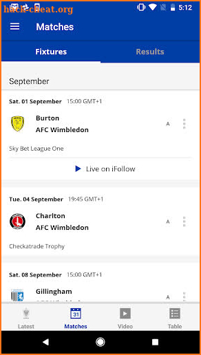 AFC Wimbledon Official App screenshot