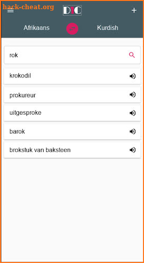 Afrikaans - Kurdish kurmanji Dictionary (Dic1) screenshot