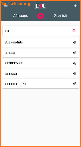 Afrikaans - Spanish Dictionary (Dic1) screenshot