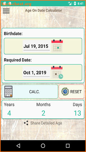 Age On Date Calculator App - (Years, Months, Days) screenshot