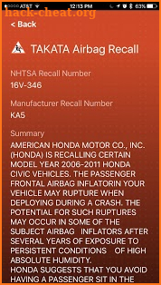 Airbag Recall screenshot