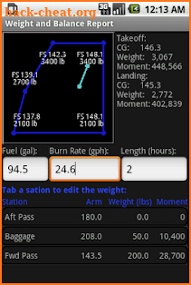 Aircraft Weight and Balance screenshot