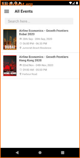 Airline Economics Events screenshot