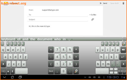 A.I.type Tablet Keyboard Plus screenshot