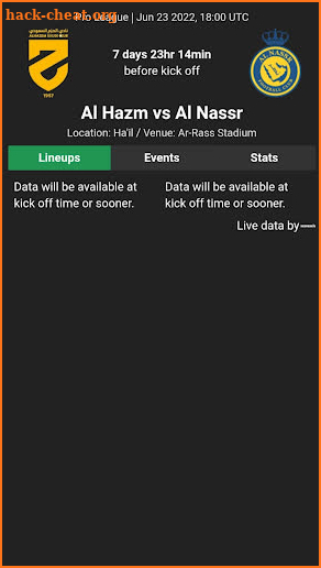 Al-Nassr saudi matches screenshot