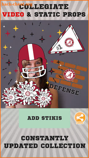 Alabama Crimson Tide Animated Selfie Stickers screenshot