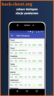 Alarm smogowy screenshot
