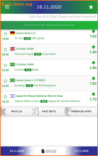 Alex Ferguso VIP Correct Score Betting Tips screenshot