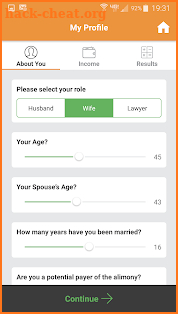 Alimony Estimate Calculator screenshot