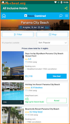 All Inclusive Hotels screenshot