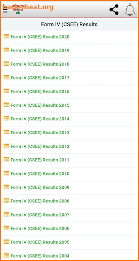 All NECTA Results screenshot