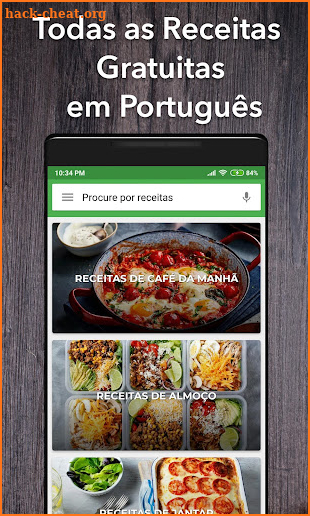 All recipes in Português screenshot