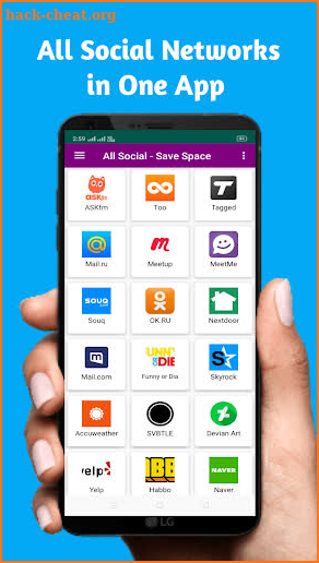 All Social Media and Social Network in one App screenshot