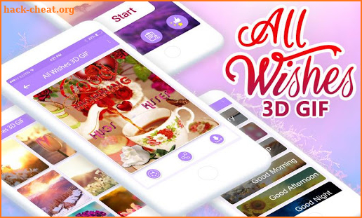 All Wishes Greeting Cards 3D GIF screenshot