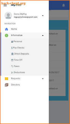 Alliance Payroll MyPay screenshot