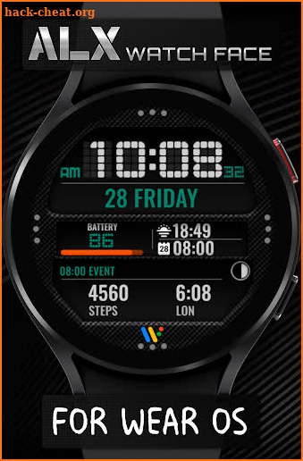 ALX08 LCD Digital Watch Face screenshot