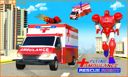 Ambulance Helicopter Car Transform Robot Game screenshot