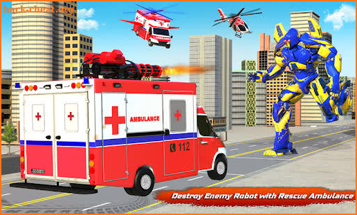 Ambulance Helicopter Car Transform Robot Game screenshot