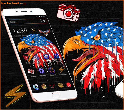 American Flag HD Eagle Launcher Theme 🦅 screenshot