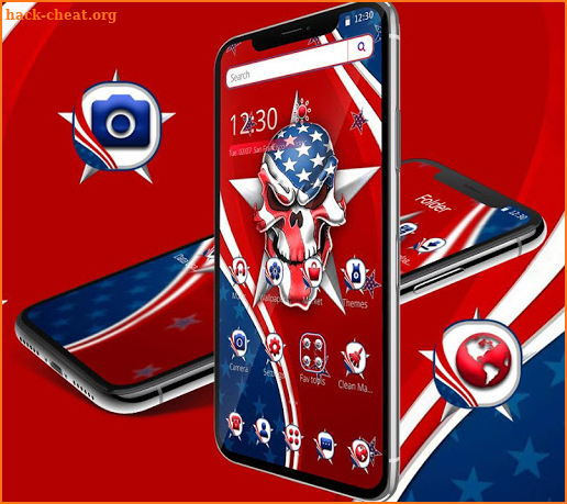 American Flag Horror Skull Theme screenshot