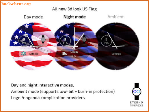 American Flag Watch Face screenshot