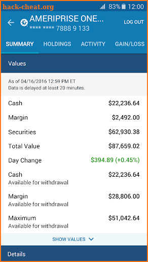 Ameriprise Financial screenshot