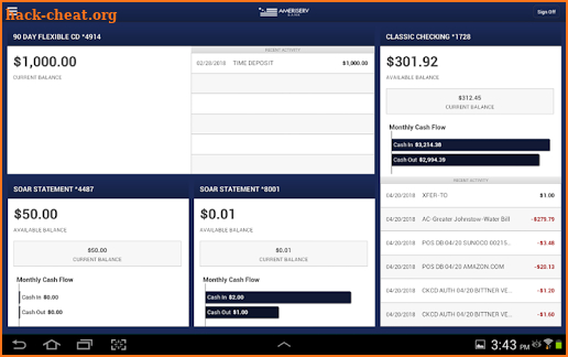 AmeriServ Banking - Tablet screenshot